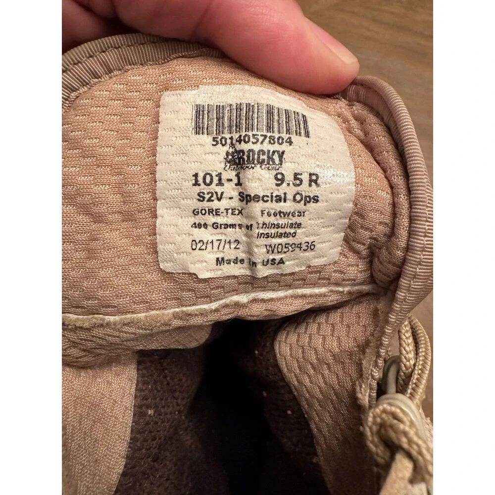 Rocky S2V Special Ops Boots Men 9.5 R Tactical Coyote Tan Military